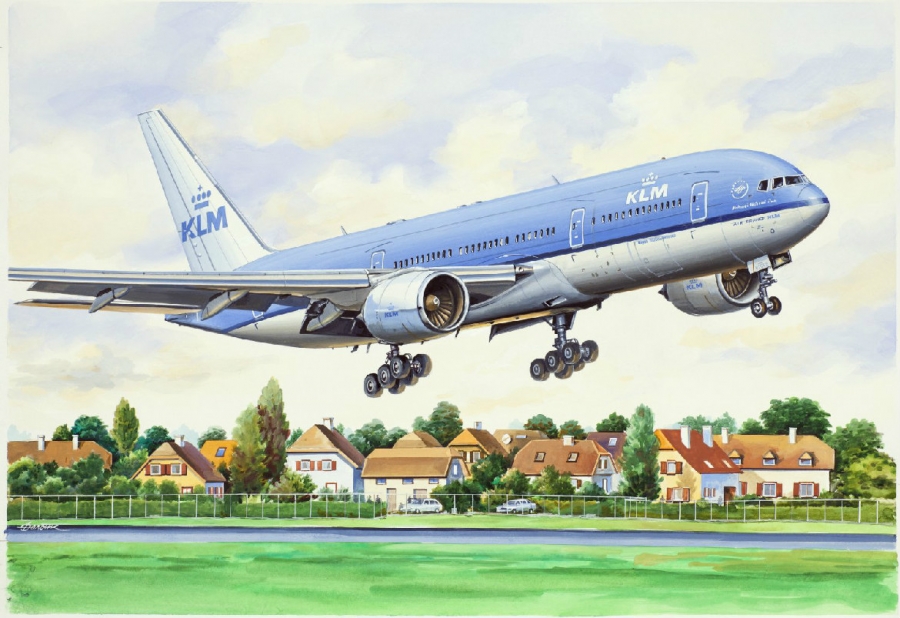  Сборная модель 14442 Восточный Экспресс Пассажирский авиалайнер Боинг-772 KLM 