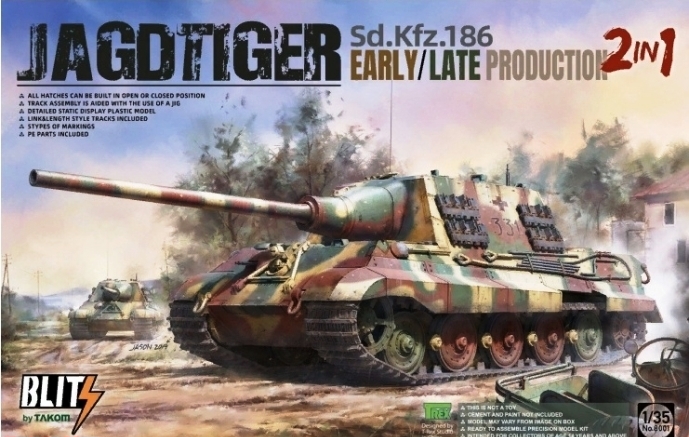 8001 Takom Немецкая САУ Jagdtiger early/late production 2 in 1 1/35