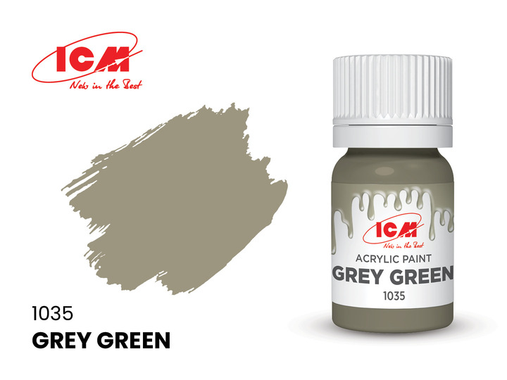 C1035 ICM Акриловая краска Серо-зеленый  (Grey Green) 12мл