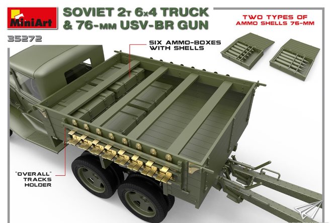 35272 MiniArt Советский 2 т. грузовик с пушкой  УСВ-БР 76-мм 1/35