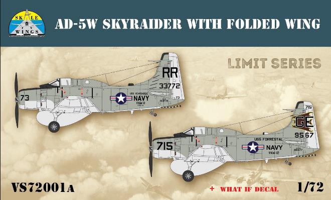 VS72001A Scale Wings Самолет AD-5W SkyRaider with folded wing 1/72