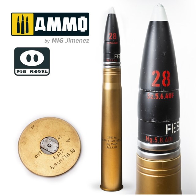 PMODEL001 AMMO MIG Снаряд 8,8 cm Pzgr.39 (APCBC) L/56 1/1