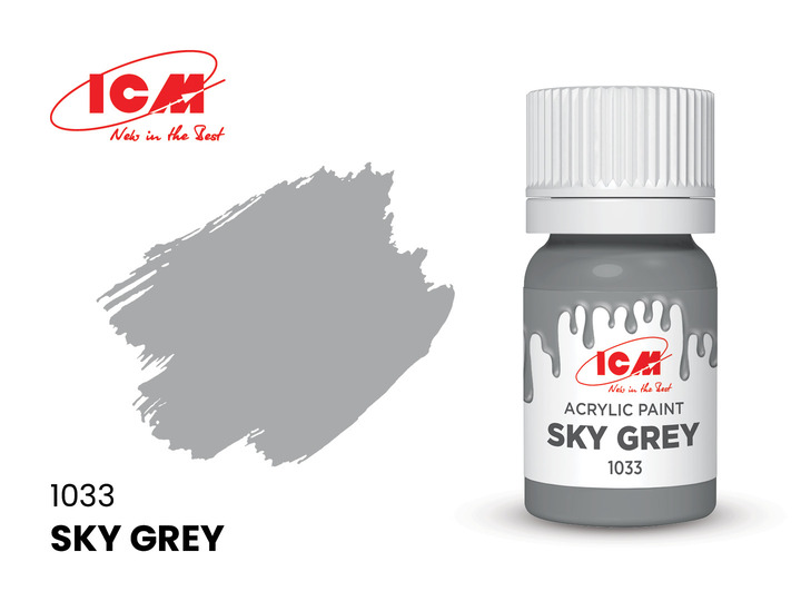C1033 ICM Акриловая краска Небесно-серый (Sky Grey) 12мл