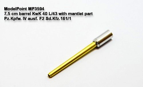 MP3594 Model Point 7,5 см ствол KwK 40 L/43 с деталью бронемаски для Pz.Kpfw. IV ausf. F2 Sd.Kfz.161/1 Масштаб 1/35