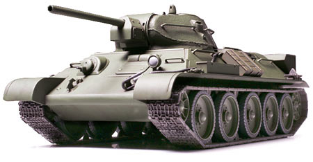Сборная модель 32515 Tamiya Советский танк Т-34, образца 1941г. В наборе металлическая, грунтованная рама 