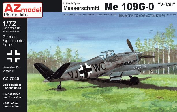 7545 AZmodel Самолет Messerschmitt Me 109G-0 "V-Tail" 1/72
