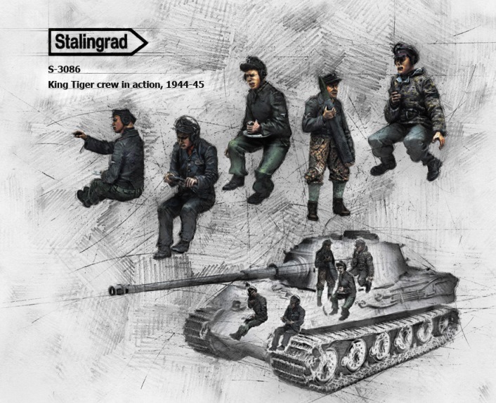3086 Stalingrad Экипаж танка "Королевский тигр" (5 фигур) Масштаб 1/35