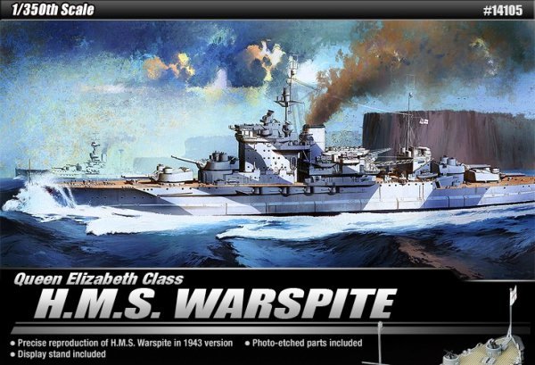 14105 Academy Линейный корабль HMS "Warspite" Масштаб 1/350