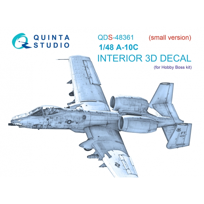 QDS-48361 Quinta 3D Декаль интерьера кабины A-10C (small version) (Hobby Boss) 1/48