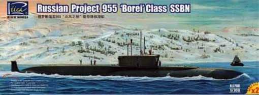 27001 Riich Models Российская подводная лодка (проект 955 Борей) Масштаб 1/700