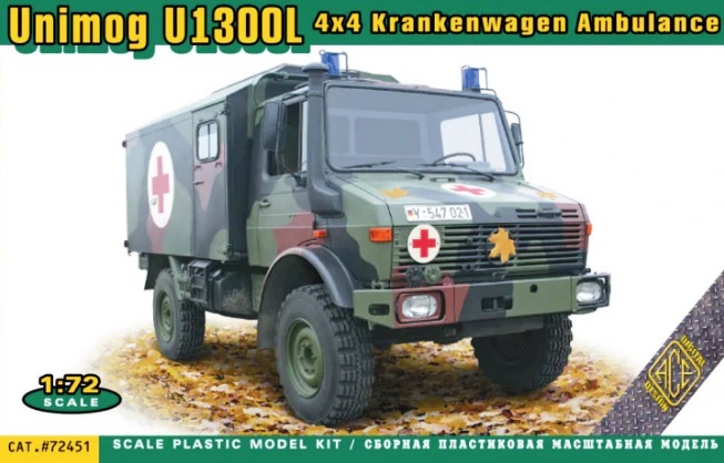 72451 ACE Unimog U1300L Krankenwagen Ambulance (4x4) 1/72