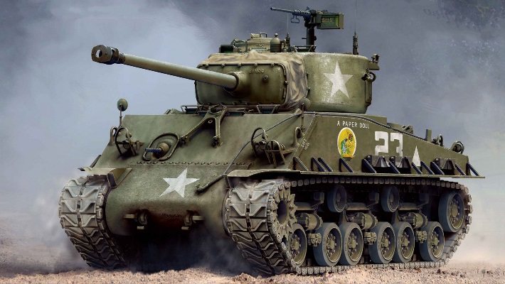 5028 RFM Танк Sherman M4A3E8 (рабочие траки) 1/35
