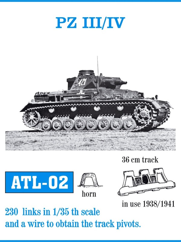ATL-02 FRIULMODEL Металлические траки к Германским танкам PZ III/IV (1938-1941год) Масштаб 1/35