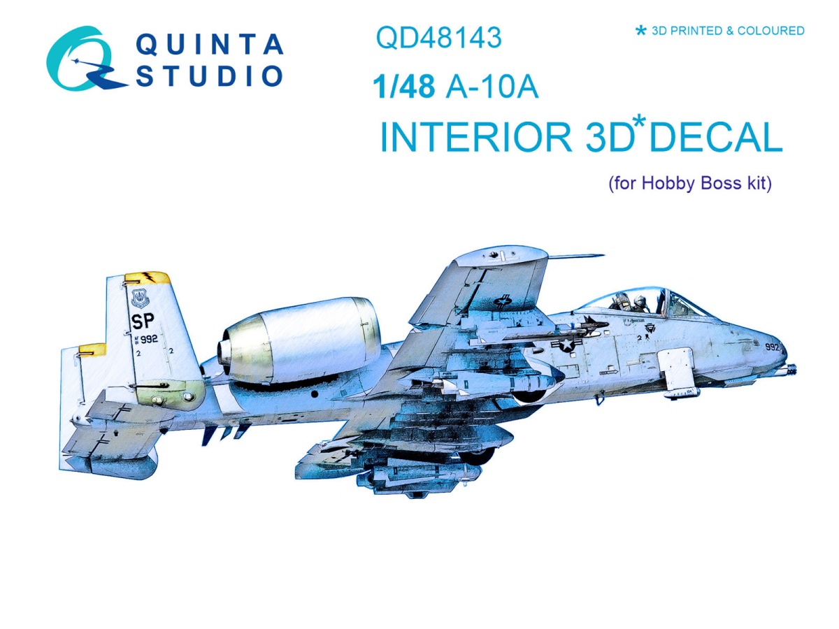 QD48143 Quinta 3D Декаль интерьера кабины A-10A (HobbyBoss) 1/48