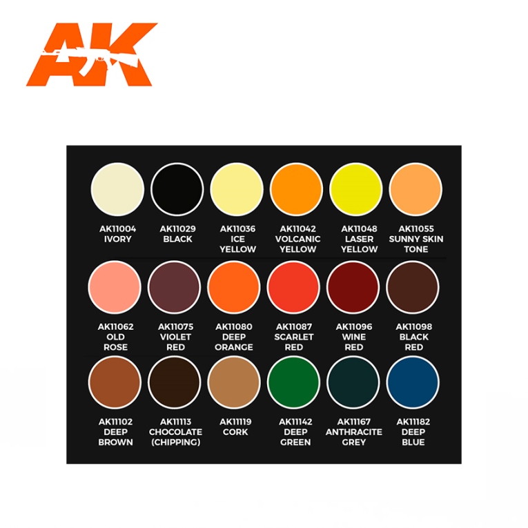 AK11757 AK Interactive Набор акриловых красок 3G "JOSE DAVINCI "(18 красок)