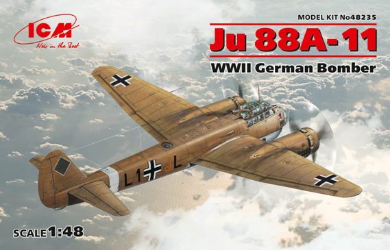 Сборная модель 48235 ICM Германский бомбардировщик Ju 88A-11 