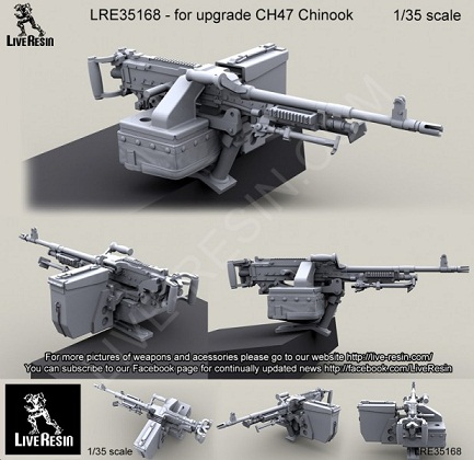 LRE35168 Live Resin Пулеметная установка M240D для вертолета CH47 Chinook 1/35
