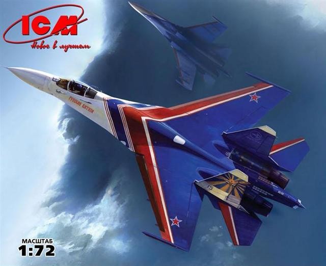 Сборная модель 72223 ICM Истребитель Су-27, "Русские Витязи" 