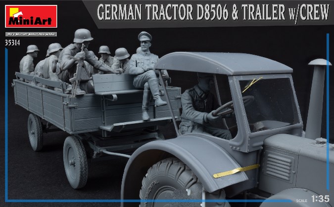 35314 MiniArt Германский трактор D8506 с прицепом, перевозящий пехотинцев 1/35