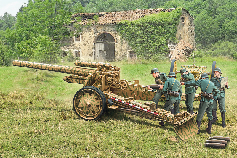 7082 Italeri Пушка 15 cm Field Howitzer / 10,5 cm Field Gun с расчетом 1/72