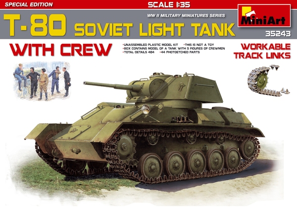 Сборная модель  35243 MiniArt Советский танк Т-80 с экипажем 