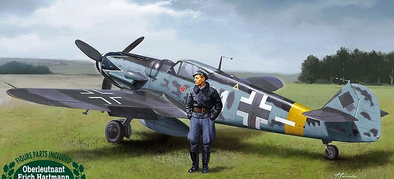 07447 Hasegawa Самолет Messerschmitt Bf109G-6/14 "HARTMANN" (+фигура) 1/48