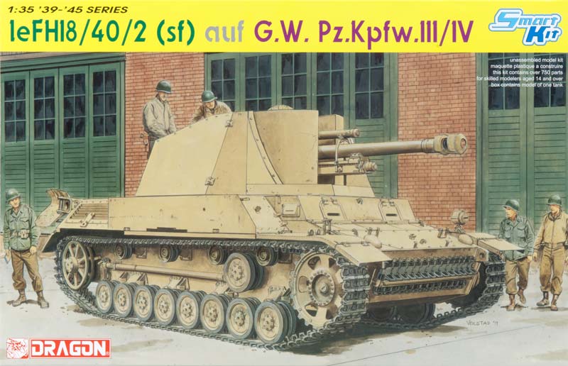 Сборная модель 6710 Dragon Немецкая САУ leFH18/40/2 (sf) auf G.W. Pz.Kpfw.III/IV 