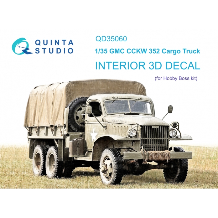 QD35060 Quinta 3D Декаль интерьера кабины для GMC CCKW 352Cargo Track (Hobby Boss) 1/35