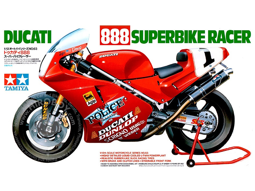 14063 Tamiya Мотоцикл Ducati 888 Superbike Масштаб 1/12