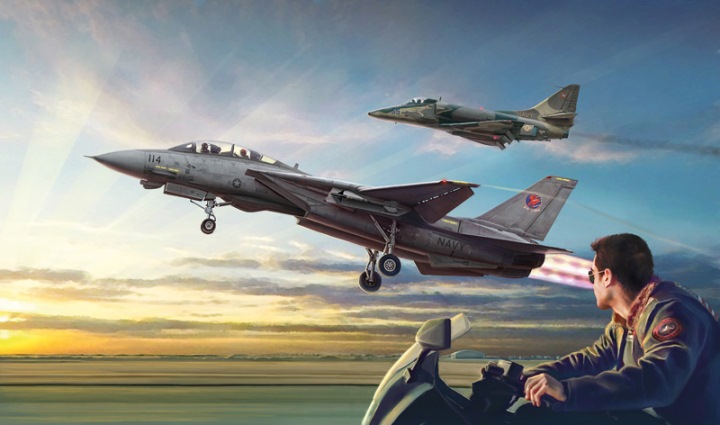 1422 Italeri Самолеты "Top Gun" F-14A vs A-4F (2 модели) 1/72