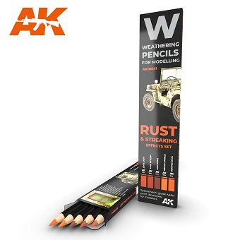 AK10041 AK Interactive Набор карандашей для эффектов Rust & Streaking: Effects set