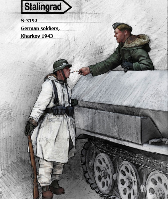 3192 Stalingrad Германские солдаты, Зима 1943 год (2 фигуры) 1/35