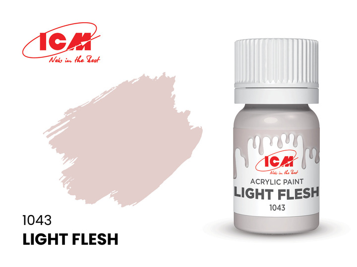 C1043 ICM Акриловая краска Светло-телесный (Light Flesh) 12мл