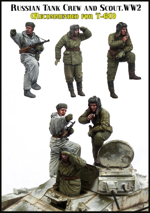 EM35162 Evolution Miniatures Советские танкисты и разведчик (3 фигуры) Масштаб 1/35