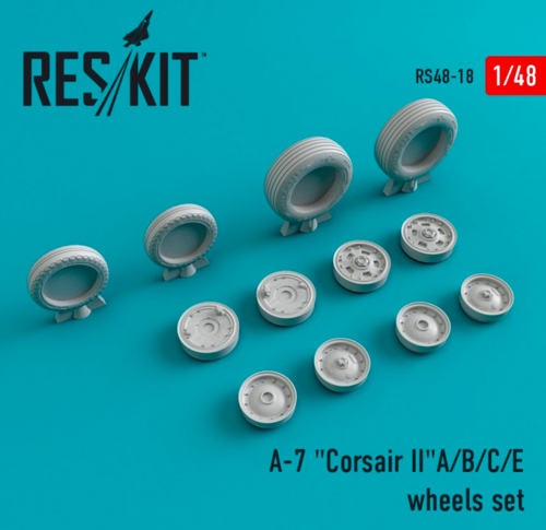 RS48-0018 RESKIT A-7 (A/B/C/E) "Corsair II" wheels  (for Hobby Boss, Hasegawa) 1/48
