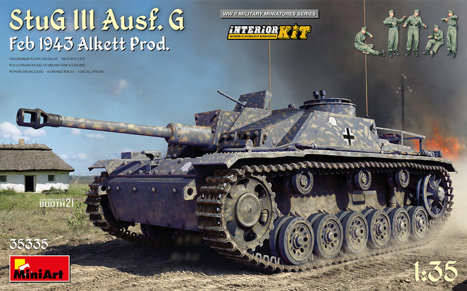 35335 MiniArt Самоходное орудие StuG III Ausf. G 1943 Alkett Prod с интерьером (5 фигур в комплекте)