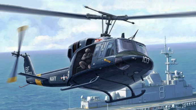 KH80158 Kitty Hawk Вертолёт UH-1N Twin Huey 1/48