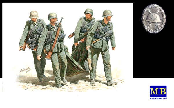 3541 Master Box Немецкая пехота "Эвакуация раненого" (Сталинград, лето 1942 года) 1/35