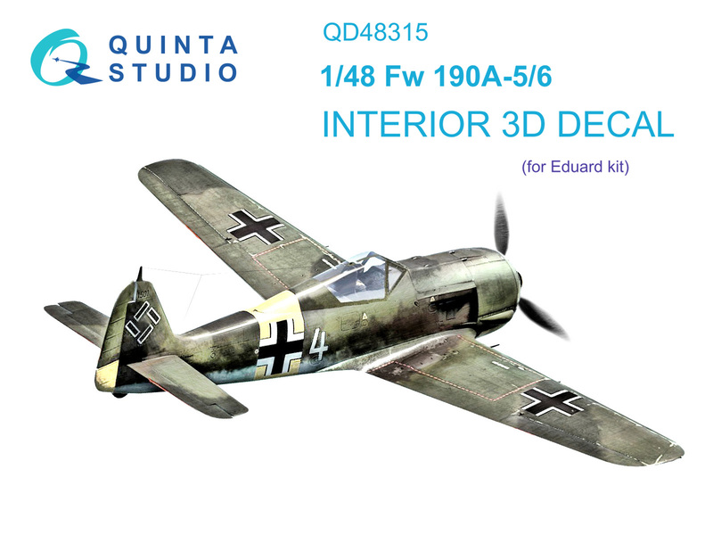 QD48315 Quinta 3D Декаль интерьера кабины Fw 190A-5/6 (Eduard) 1/48