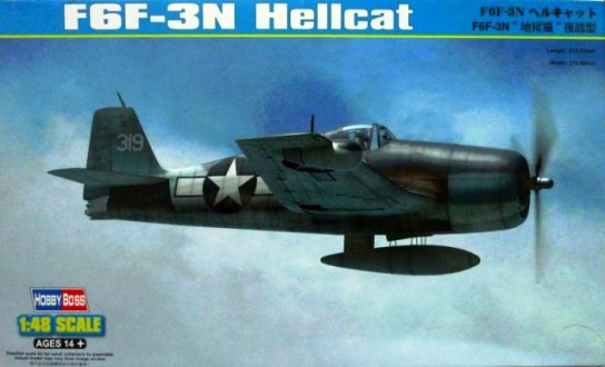 80340 Hobby Boss Самолёт F6F-3N Hellcat Масштаб 1/48