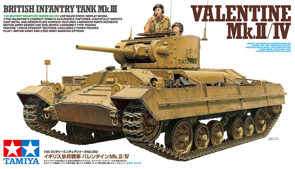 Сборная модель 35352 Tamiya Танк Mk. III Valentine Mk. II/ IV  