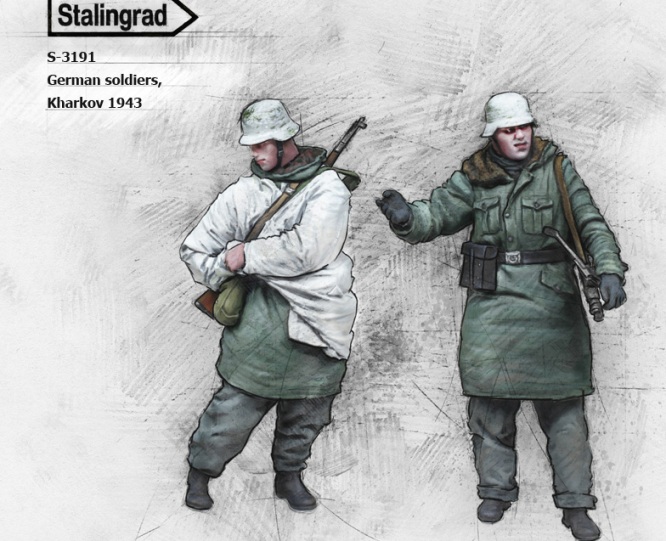 3191 Stalingrad Германские солдаты, Зима 1943 год (2 фигуры) 1/35