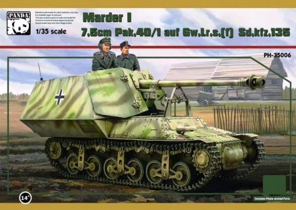 Сборная модель PH35006 Panda Hobby Германская САУ 7,5cm Pak 40/1 auf Gw.Lr.s(f) Sd.Kfz. 135 Marder I  