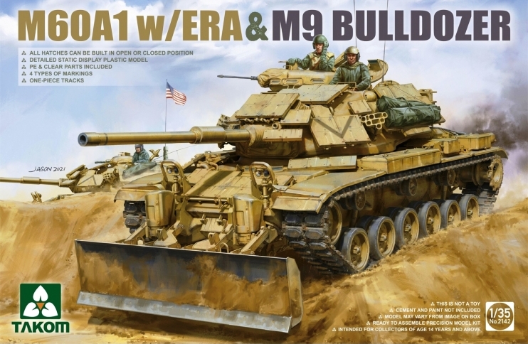 2142 Takom Танк с отвалом M60A1 w/ERA&M9 1/35