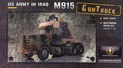 35004 MINIMAN Автомобиль американской армии M915 с пулеметом (война в Ираке) Масштаб 1/35