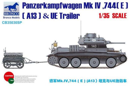 Сборная модель 35030SP Bronco Models Panzerkampfwagen Mk.IV 744(E) с прицепом  
