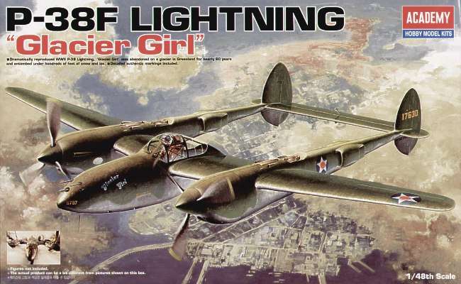  Сборная модель 12208 Academy Самолет Р-38F Lightning "Glacier Girl" 