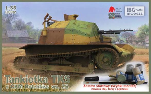 E3502 IBG Models TKS Tankietka with machine gun (набор с красками) 1/35