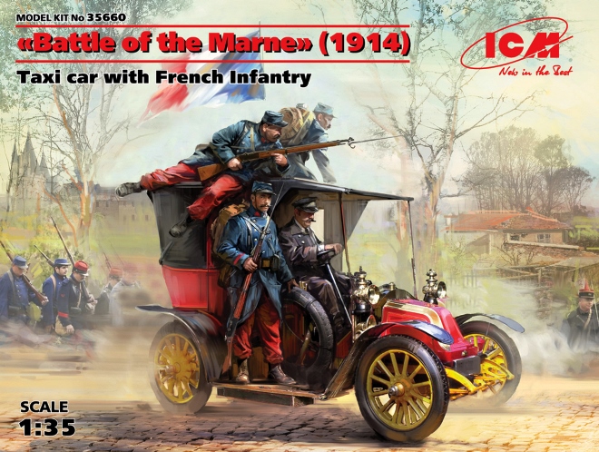 35660 ICM Автомобиль такси с французской пехотой "Битва на Марне" 1914 год 1/35
