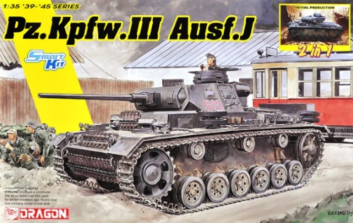 6954 Dragon Танк Pz.Kpfw. III Ausf.J Initial/Early Production (2 в 1) 1/35